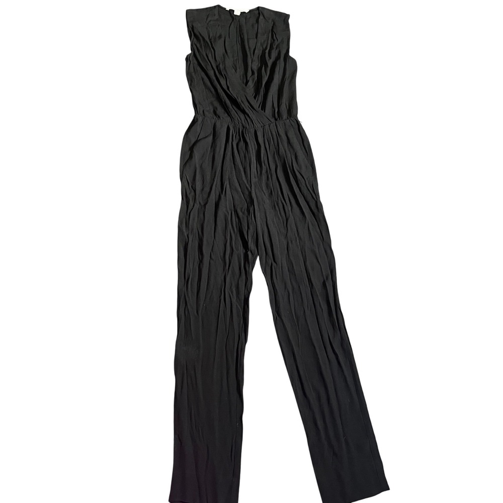 Diane von Furstenberg Women's Black Sleeveless Viscose Jumpsuit Size 6